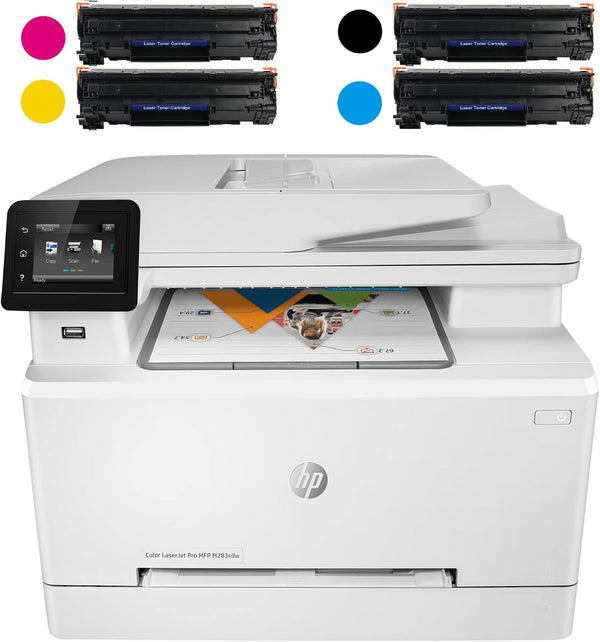 HP Laserjet Pro MFP M283 cdw All-in-One Wireless Color Laser Printer, White