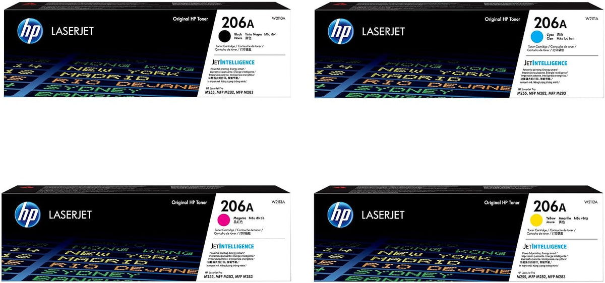 HP 206A Black and 206A Cyan, Yellow and Magenta Toner Cartridge