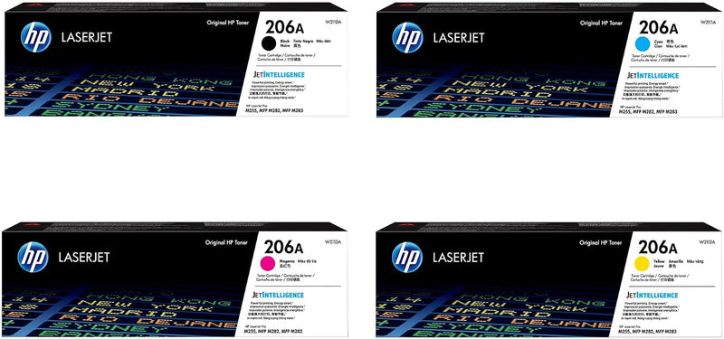 HP 206A Black and 206A Cyan, Yellow and Magenta Toner Cartridge
